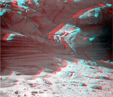 Felsblöcke am Fuß von Cape Verde in 3D