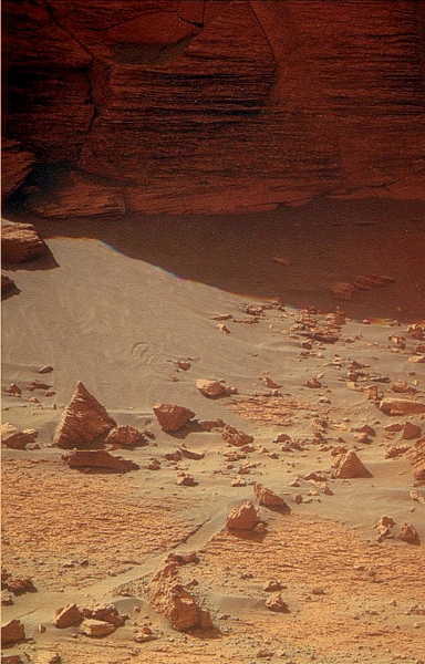 Felsblöcke am Fuß von Cape Verde in 3D